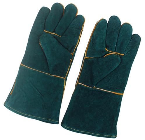 HIAKDOFT Guantes Antimordeduras para Reptiles y Mascotas Diseño Liviano y Efecto Protector, Fabricados en Cuero y Tela, Ideales para Entrenamiento y Juego