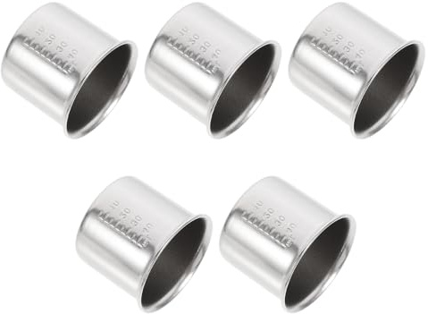 BETOOKY Set 5 Misurini Graduati in Acciaio Inossidabile 304 da 40ml, Tazze per Medicinali in Metallo Scala Contrasto Chiaro, Strumenti di Misura per Cucina, Laboratorio e Uso