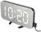 EXTSUD Despertador Digital Espejo LED Despertador Electrónico, Espejo Reloj Digital Moderno con Función de Alarma y Dual USB Puertos, Snooze y Memoria Automática, Luminancia Ajustable con 3 Niveles