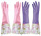 KINGFINGER Gummi-Latex-Handschuhe, wasserdicht, lange Manschette und Flockfutter, Haushalts-Reinigungshandschuhe, 2 Paar, groß