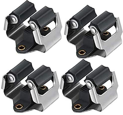 LAIXIABAO 4 Pcs Mop Broom Holder Tool Heavy Duty Mop Wall Mounted Clips Hangers for Closet Kitchen Garden Garage Bathroom