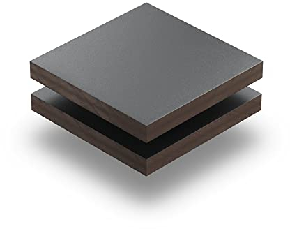 Trespa® Platte Anthrazit 6 mm - Rechteck in Abmessungen von 10x10 cm bis 110x230 cm mit Schutzfolie an beiden Seiten, ohne scharfe Kanten.