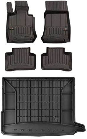 MOTOS Satz Gummifußmatten und Kofferraummatten passend für Mercedes-Benz GLC X253 2015-2022 passt nicht für Hybrid (HEV) Verbessern Sie Ihren Reisekomfort mit Antirutschmatte Auto 3D- Allwetter fußmat