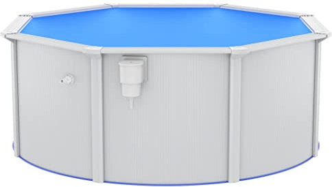 vidaXL Pool mit Stahlwand 300x120 cm Weiß