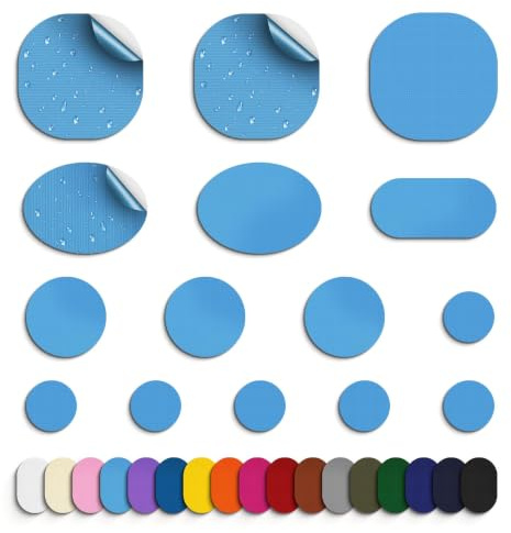 Skystuff Down Jacket Repair Patch, 45pcs Self-Adhesive Nylon Repair Patches | Waterproof Fabric Repair Tape Patch for Sofa, Down Jackets,Tents, Sleeping Bags, Backpack, Clothing, Puffer Coats,Light Blue