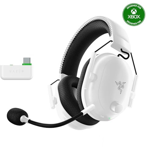 Razer BlackShark V2 Pro Wireless Xbox Gaming Headset: 50mm Drivers - Super Wideband Mic - Noise Isolating Earcups - for Xbox, PS5, Nintendo Switch 2, PC, Mac - Bluetooth, USB-C - 70hr Battery - White