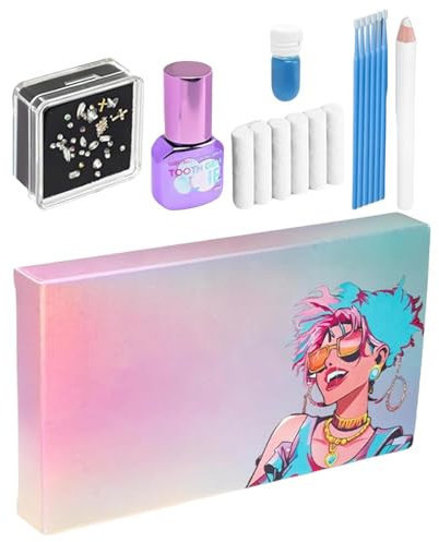 30 Teiliges Zahnschmuck Set | Tooth Gem Kit | Künstliche Kristall Zahnstein Schmuck mit Kleber | Modisches Tooth Gems Set für Ein Strahlendes Lächeln
