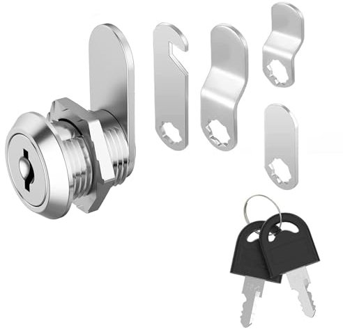 NXPUXP Serrure de boîte aux lettres de 16 mm, avec 4 plaques de serrure différentes, serrure à levier avec 2 clés