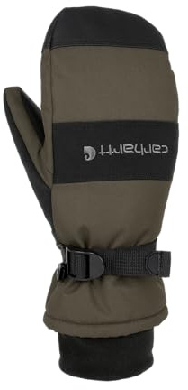 Carhartt Men's Waterproof Insulated Knit Cuff Mitten, Tarmac Black, X-Large