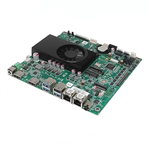 Scheda madre industriale/NAS Mini-ITX scheda madre con ventola, 6* COM (COM1-2 supporto RS232/485), doppia porta 1000Mbps, DDR5 MAX 32G, M.2 NVMe (NVME/NGFF), SATA3.0, doppio display 4K (N100Processor