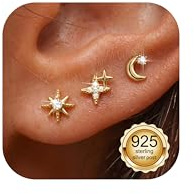Finrezio 3Paires Boucles d'Oreilles Femme Argent 925 Hypoallergénique