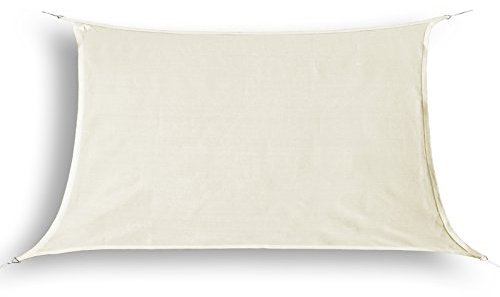 nxtbuy NYVI Sonnensegel SunComfort 2x3 m Rechteckig Creme - Profi Sonnenschutz aus HDPE-Gewebe - UV-Schutz, Wetterfest, Atmungsaktiv, Reißfest - Schutz Markise für Garten Balkon & Terrasse
