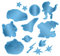 Step by Step Set reflektierende Sticker, Blau, 11 Sticker, Textilsticker, wasserfest, für Ranzen, Rucksack und Kleidung