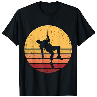 Klettern Sunset Boulderer Kletterausrüstung Berge Kletterer T-Shirt