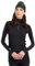 North Outdoor Sensitive Damen Merino-Bambus Double-Knit Base Layer Polo, mit Reißverschluss, Schwarz (S)