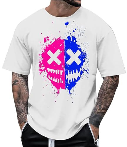 T-Shirts à Manches Courtes pour Homme Manches Courtes À Col Rond, Coton Homme Travel été Plage T-Shirts Col Montant - Uni - Plissé - Col roulé Blouse Comfy Henley Polyester Chemisier