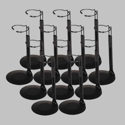 UCanaan Lot de 12 supports de poupée - Support de figurine d'action avec fil de taille extensible pour poupées de 20,3 à 35,6 cm - Pour poupées de 20,3 à 30,5 cm - Convient pour accessoires de poupée