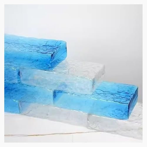 LXHELIVERY Glass Blocks Hot Melt Glass Brick, High Transparency Glass Block For Decorative Architecture,Room Partition,Easy To Assemble(Yellow,20x5x10 cm-30pcs)