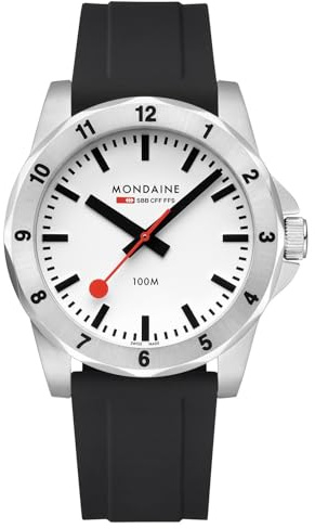 Mondaine Analog schweizisk kvartsurverk klocka med silikonarmband MSN.4211B.RB