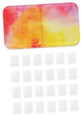 HOMSFOU Caja De Pinturas De Acuarela Lata Vacía Para Acuarelas Juego De Godets Para Caja De Almacenamiento De Hierro Para Crear Paletas De Pintura Cualquier Lugar