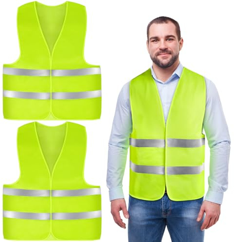AYBUY Hi Vis Vests, High Visibility Vest, Unisex Safety Reflective Jacket Adjustable High-Visibility Gilet for Adult Men Women,Fit Traffic Work, Running, Surveyor and Security Guard