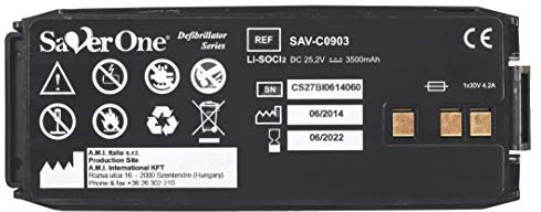 AMI ITALIA® Batteria originale per defibrillatore SAVER ONE e SAVER ONE D non ricaricabile LiMnO2