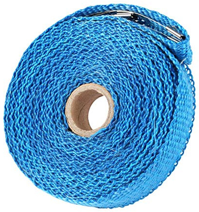 LICHENGTAI 5M Ruban de Protection Thermique pour Moto, Ruban Isolant Echappement Moto avec 4 Collier Serrage Autobloquant en INOX pour Tuyeau Collecteur Echappement Moto Bande Isolante Thermique