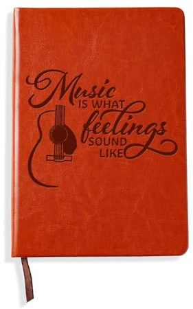 LBWCER Music is What Feelings Sound Like Leather Journal Notebook Music Teacher Gift Note Charm Leather Journal Notebook Gift (Musics)