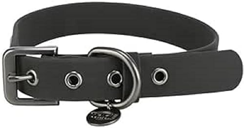 TRIXIE Collare per cani CityStyle M: collo 35 – 42 cm/20 mm nero – Collare in PVC di alta qualità per cani di taglia piccola, media, regolabile, impermeabile e lavabile, 1971501