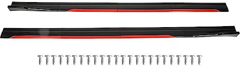 Gonna Laterale Posteriore Diffusore Ala, Minigonne Laterali Per Carrozzeria, 8 Pezzi Gonna Laterale Per Carrozzeria Nero Brillante Rosso Trim Splitter Diffusore Aletta Universale