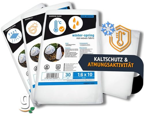 Gardazon Pflanzenvlies Winter (30m x 1,6m - 48 m²) - Wintervlies & Frühlingsvlies - Winterschutz für Pflanzen und Palmen, UV-beständig, Luft- und lichtdurchlässig, Pflanzenschutz Frostschutz - 30g/m²