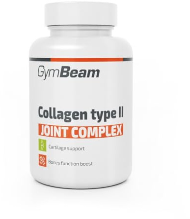GymBeam Collagene e Acido Ialuronico 60 cps, Integratore di Collagene e Acido Ialuronico, Complesso Articolare di Tipo II per Supportare l'Apparato Muscolo-Scheletrico, Ricco di Vitamina C e D