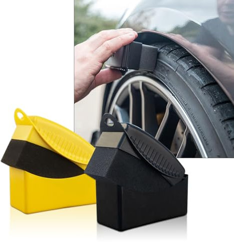 VBGURR 2 Stück Tire Dressing Applicator Pad Kunststoffe Auto Schwamm Tragbar Autoreifen-Applikator-Pads Langlebig Reifenglanz Applikator