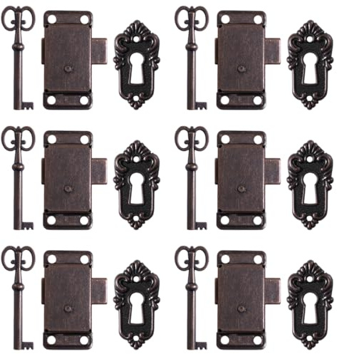 Veemoon 6 Serrures De Meubles Vintage Loquet Vintage En Métal Pour Boîtes À Bijoux Verrou De Placard Antique Pour Coffres Et Armoires Décoratives Facile À Installer