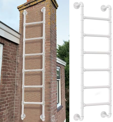 Hochbett Leiter Leiter Hochbettleiter, Ausstiegsleiter, 1,22 m, 1,52 m, 1,83 m, 2,13 m, 2,44 m, Kellerfensterschachtleiter, an der Wand montierte Trittleiter aus Metall für hohe Hochbetten i