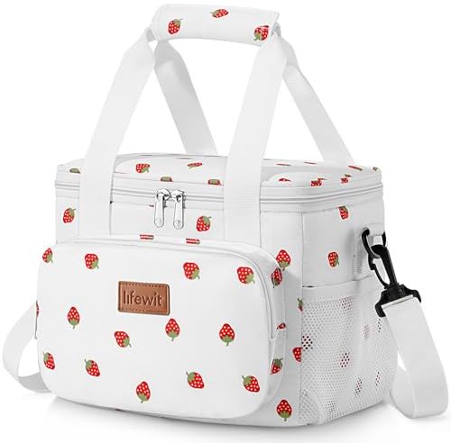 Lifewit Lunch Bag 9L 12 Can Insulated Lunch Box Soft Cooler Cooling Tote for Adult Men Women, Strawberry