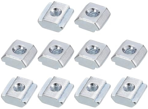 TOP-VIGOR M3 Sliding T Slot Nuts 30Pcs, Nickel Plated Carbon Steel Hammer Head Roll-in T-Nuts for 2020 Aluminium Extrusion Profile, T-Slot Fasteners for CNC and 3D Printer Assembly