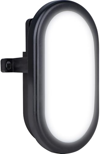 Luceco Aplique de pared ovalado, 5W, IP54, negro