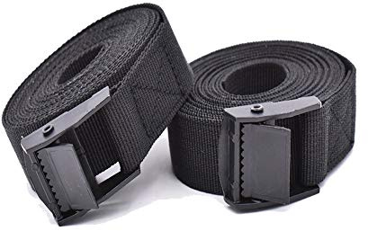 RIO Direct Ratchet Tie Down Straps, Heavy Duty Lashing Straps Adjustable Cam Buckle Tensioning Belts for Motorcycle, Cargo, Trucks,Trailer,Luggage- 3M x 25mm Black 2 Pack
