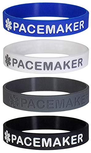 Max kronblad PACEMAKER Medical Alert ID silikonarmband armband 4-pack