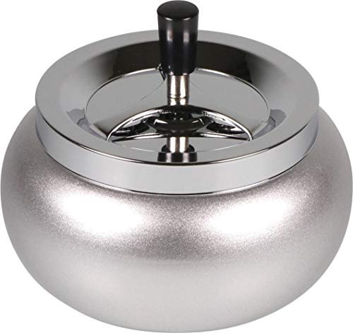 inkl. Lifestyle-Ambiente Tastingbogen XXL Drehascher Schleuderascher Jumbo rund bauchig Chrom-Silber metallic