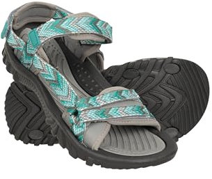 Mountain Warehouse Cyprus Womens Sandal - Breathable Ladies Daily Use Shoes with Neoprene Lining - Summer Beach, Walking, Hiking & Outdoors Blue Adult Shoe Size 7