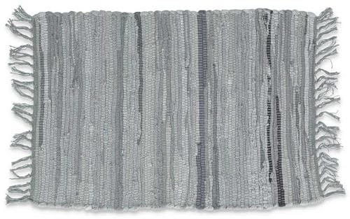 Casatessile Stuoia Tappeto Multiuso con Frange PEZZOTTO Tappeto Bagno, Cucina,scendiletto Camera duoble Face - Grigio, 180 cm.