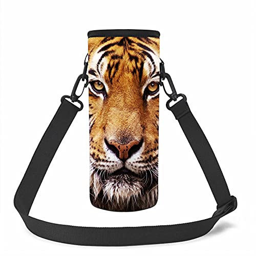 NETILGEN Housse de transport en néoprène avec bandoulière pour bouteille d'eau en acier inoxydable/verre/plastique - Taille S et L