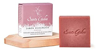 Jabón Facial Ecológico 120g - Santa Gadea | Con Rosa Mosqueta y Leche de Cabra | Regenerador, Hidratante y Antienvejecimiento
