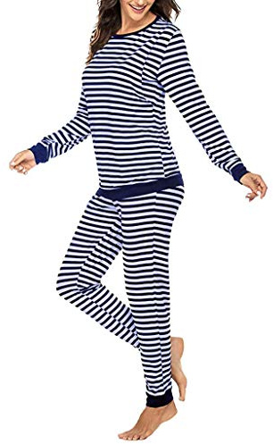 Conjunto de camiseta larga, traje de maternidad de lactancia, mangas + pantalones a rayas, pijama para mujer, conjunto de maternidad y traje de invierno para mujer, forro polar