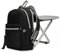 PIKETU Rucksack mit Klappstuhl, Rucksack-Hocker-Kombination, leichte Rucksack-Hocker-Kombination, für Outdoor-Camping, Angeln, Wandern, Picknick, Grillen,Schwarz,32CM*12CM*40CM