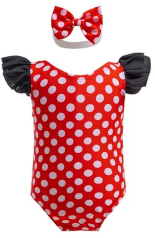 Lito Angels Minnie Einteiler Badeanzug mit Haarreif Bademode für Baby Mädchen Größe 18-24 Monat 92