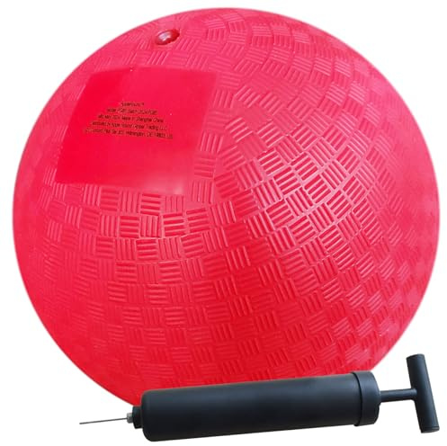AppleRound Pelota de Parque Infantil de 10 Pulgadas con Bomba de Aire, Dodgeball, Balonmano, Pelota de Patada para campamentos y escuelas, Color Rojo