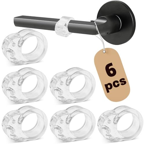 6 Pezzi Fermaporta Maniglia, Ferma Porta in PVC Trasparente, Silicone Anti Protettori Maniglia Della, Tampone Proteggi Finestre, Ferma Porta da Muro Paracolpi Protezione per Porte da Interno